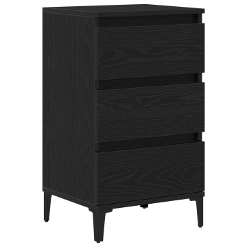 noptieră Negru Stejar 40x35x70 cm Lemn prelucrat - Img 2