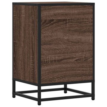 Noptiera stejar maro 40x34,5x60 cm lemn prelucrat si metal - Img 6