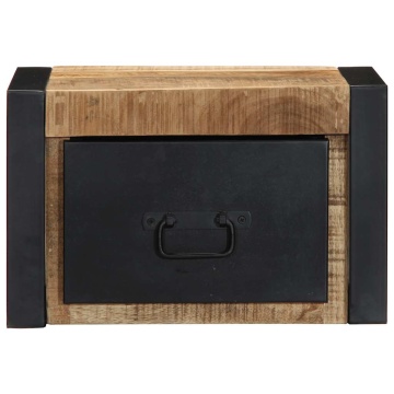 Noptiere 2 buc 40x35x25 cm lemn masiv de mango - Img 2