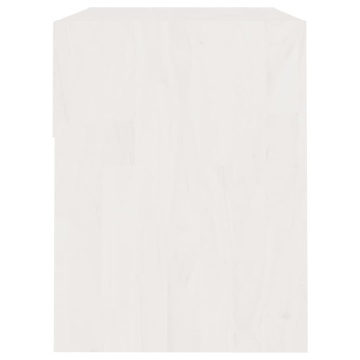 Noptiere, 2 buc., alb, 40x31x40 cm, lemn masiv de pin - Img 6