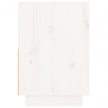 Noptiere, 2 buc., alb, 60x34x51 cm, lemn masiv de pin - Img 8