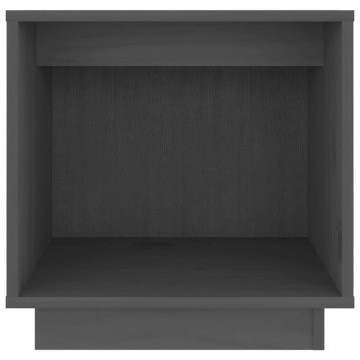 Noptiere, 2 buc., gri, 40x30x40 cm, lemn masiv de pin - Img 8