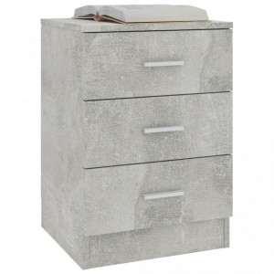 Noptiere, 2 buc., gri beton, 38 x 35 x 56 cm, PAL - Img 3