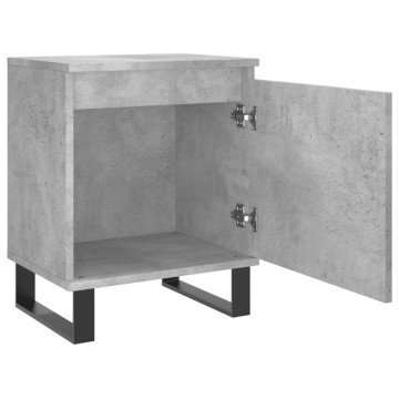 Noptiere, 2 buc., gri beton, 40x30x50 cm, lemn compozit - Img 5