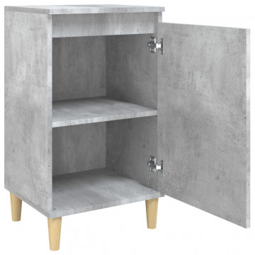 Noptiere, 2 buc., gri beton, 40x35x70 cm, lemn prelucrat - Img 5