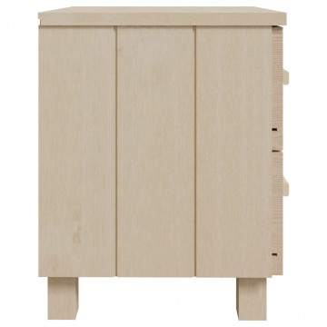 Noptiere, 2 buc., maro miere, 40x35x44,5 cm, lemn masiv de pin - Img 5