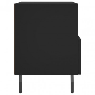 Noptiere, 2 buc., negru, 40x35x47,5 cm, lemn compozit - Img 7