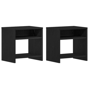 Noptiere 2 buc stejar negru 40x30x40 cm lemn de stratificat - Img 2