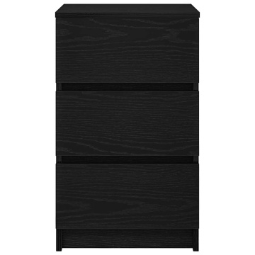Noptiere cu 3 sertare 2 buc Negru 39x35x65 cm - Img 6
