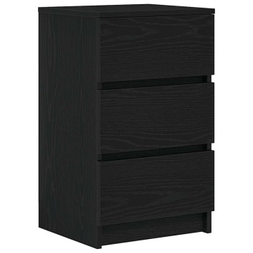 Noptiere cu 3 sertare 2 buc Negru 39x35x65 cm - Img 8