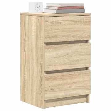 Noptiere cu 3 sertare 2 buc Stejar Sonoma 39x35x65 cm - Img 4