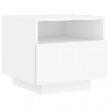 Noptiere cu lumini LED, 2 buc., alb, 40x39x37 cm - Img 6