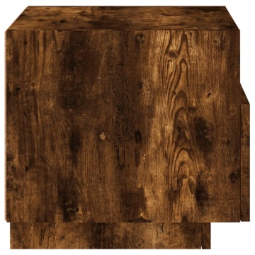 Noptiere cu lumini LED, stejar fumuriu, 40x39x37 cm - Img 7
