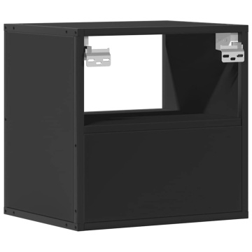 Noptiere de perete, 2 buc., negru, 40x31x39,5 cm - Img 7