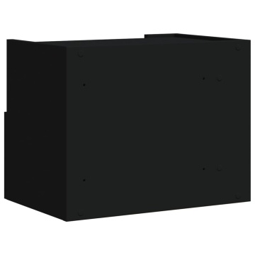 Noptiere de perete, 2 buc., negru, 45x30x35 cm - Img 6