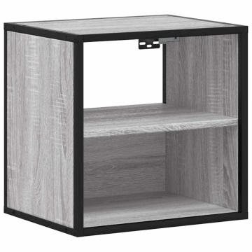 Noptiere de perete, 2 buc., sonoma gri, 40x31x39,5 cm - Img 5