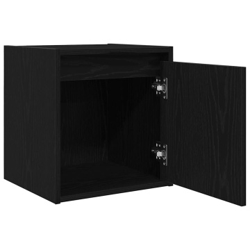 Noptiere montate pe perete 2 buc Negru 38x34x40 cm - Img 5