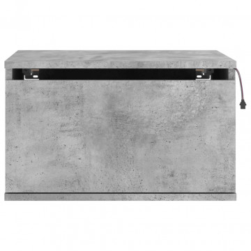 Noptiere montate pe perete cu lumini LED, 2 buc., gri beton - Img 7