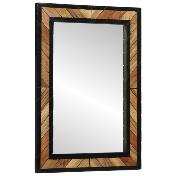 Oglindă 70x2x70 cm din lemn masiv de acacia - Img 3