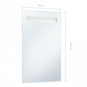 Oglindă cu LED de perete de baie, 60 x 100 cm - Img 6