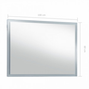 Oglindă cu LED pentru perete de baie, 100 x 60 cm - Img 7