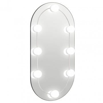 Oglindă cu lumini LED, 60x30 cm, sticlă, oval - Img 2