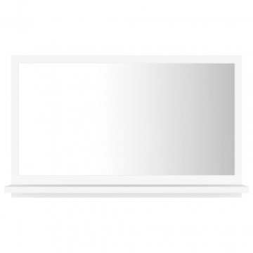 Oglindă de baie, alb, 60x10,5x37 cm, lemn prelucrat - Img 2