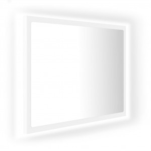 Oglindă de baie cu LED, alb, 60x8,5x37 cm, PAL - Img 2