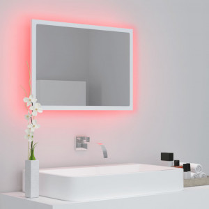 Oglindă de baie cu LED, alb, 60x8,5x37 cm, PAL - Img 8
