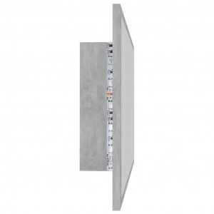 Oglindă de baie cu LED, gri beton, 80x8,5x37 cm, PAL - Img 7