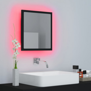 Oglindă de baie cu LED, negru, 40x8,5x37 cm, PAL - Img 4