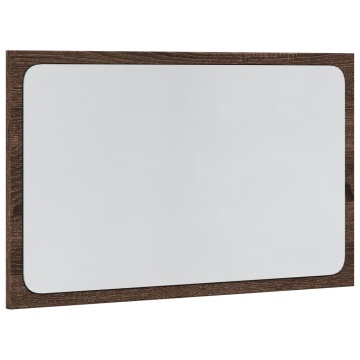 Oglindă de baie LED, stejar maro, 60x8,5x38 cm lemn prelucrat - Img 3