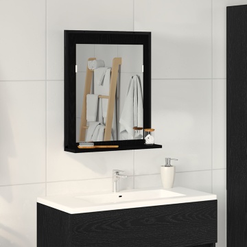 Oglindă de baie Negru Stejar 50x12x60 cm Lemn prelucrat - Img 1