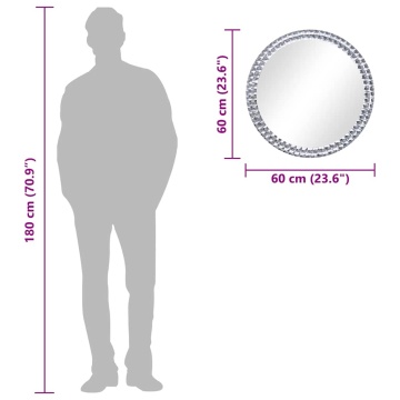 Oglindă de perete, 60 cm, sticlă securizată - Img 5