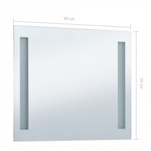 Oglindă de perete de baie cu LED, 60 x 50 cm - Img 6