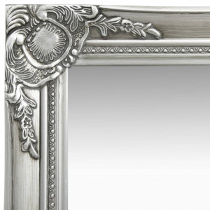 Oglindă de perete în stil baroc, argintiu, 40 x 40 cm - Img 3