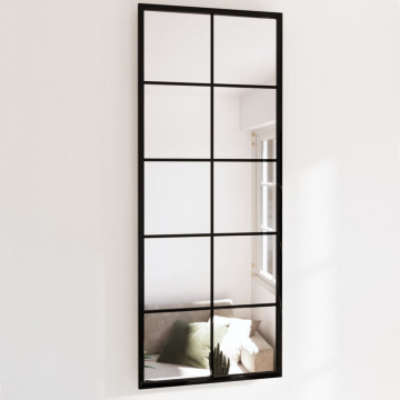 Oglindă de perete, negru, 100x40 cm, metal - Img 1