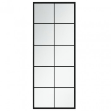 Oglindă de perete, negru, 100x40 cm, metal - Img 2