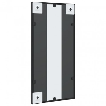 Oglindă de perete, negru, 30x60 cm, dreptunghiulară, fier - Img 8