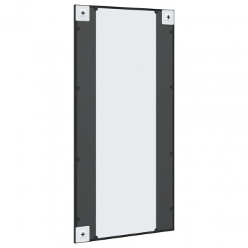 Oglindă de perete, negru, 50x100 cm, dreptunghiulară, fier - Img 8