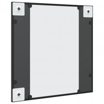 Oglindă de perete, negru, 50x50 cm, pătrată, fier - Img 7