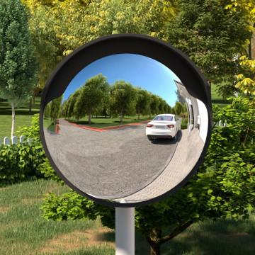 Oglindă de trafic convexă exterior, negru, Ø45 cm, policarbonat - Img 1