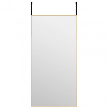 Oglindă pentru ușă, auriu, 40x80 cm, sticlă și aluminiu - Img 2