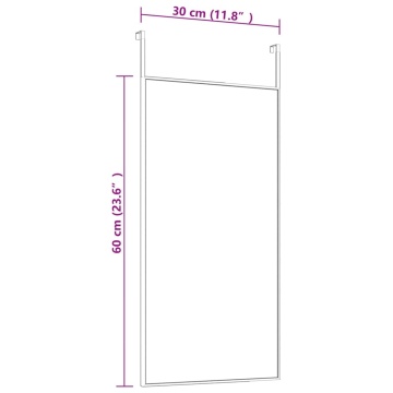 Oglindă pentru ușă, negru, 30x60 cm, sticlă și aluminiu - Img 4