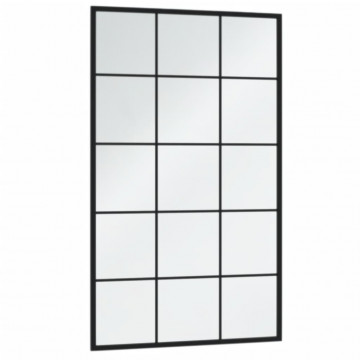 Oglinzi de perete, 3 buc., negru, 100x60 cm, metal - Img 3