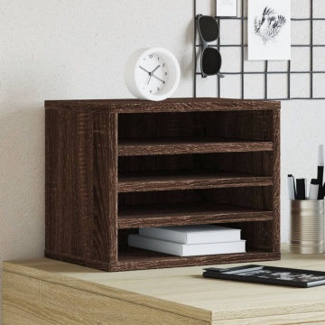 Organizator birou, stejar maro, 36x26x29,5 cm lemn prelucrat - Img 1