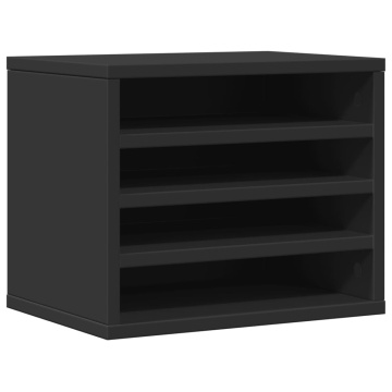 Organizator de birou, negru, 36x26x29,5 cm, lemn prelucrat - Img 2