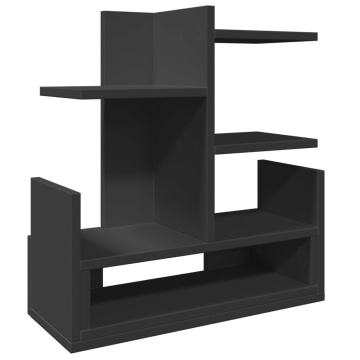 Organizator de birou, negru, 49x20x52,5 cm, lemn prelucrat - Img 2