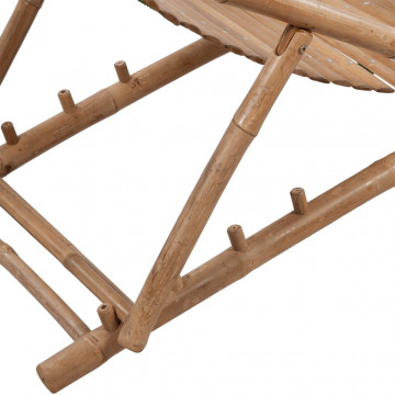 Outdoor Deck Chair with Footrest Bamboo - Img 4
