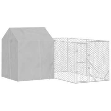 Padoc exterior cu acoperiș argintiu 4x4x2,5 m oțel galvanizat - Img 3